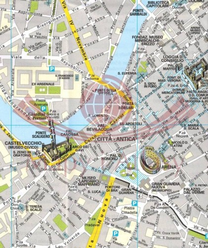 Werona 1:10 000. Mapa / Plan miasta. Fragment 1