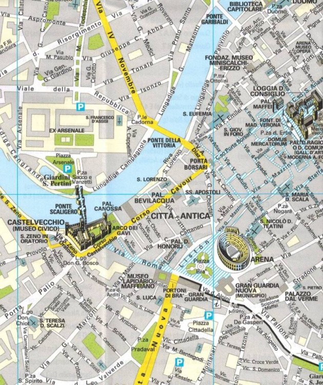 Werona 1:10 000. Mapa / Plan miasta. Fragment 1