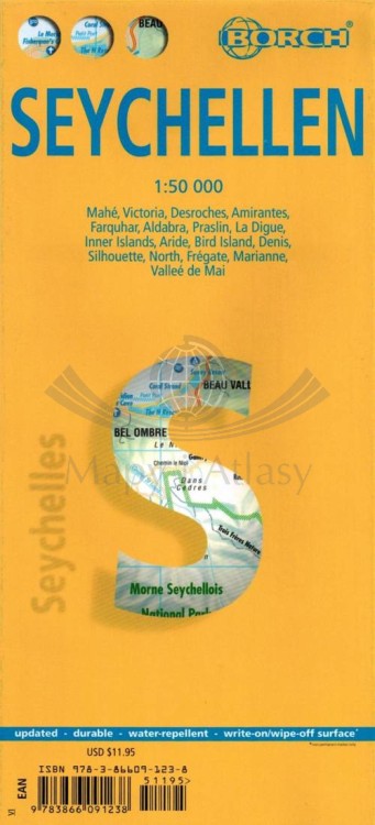 Seszele 1:50 000. Laminowana mapa turystyczna. Okładka