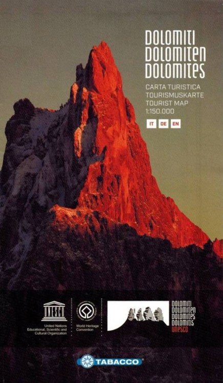 Dolomity 1:150 000. Mapa turystyczna wydawnictwa Tabacco. Okładka