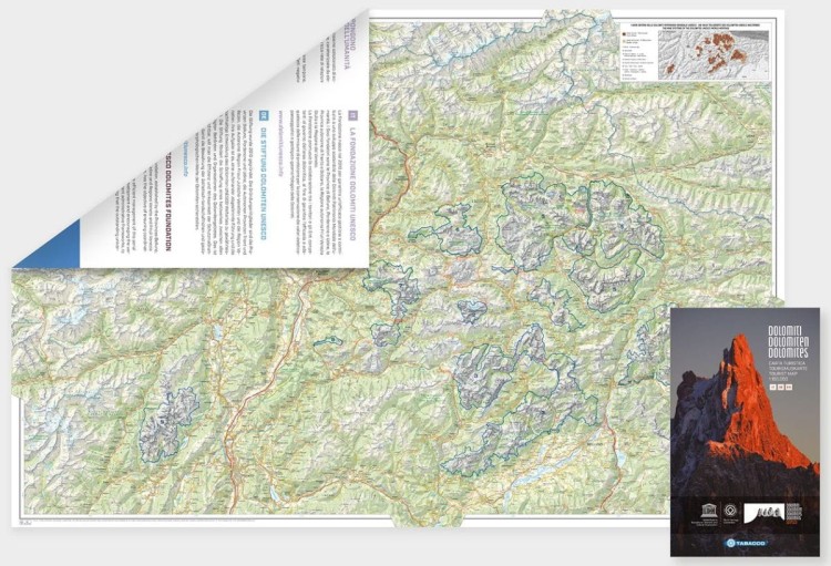 Dolomity 1:150 000. Mapa turystyczna wydawnictwa Tabacco. Cały arkusz