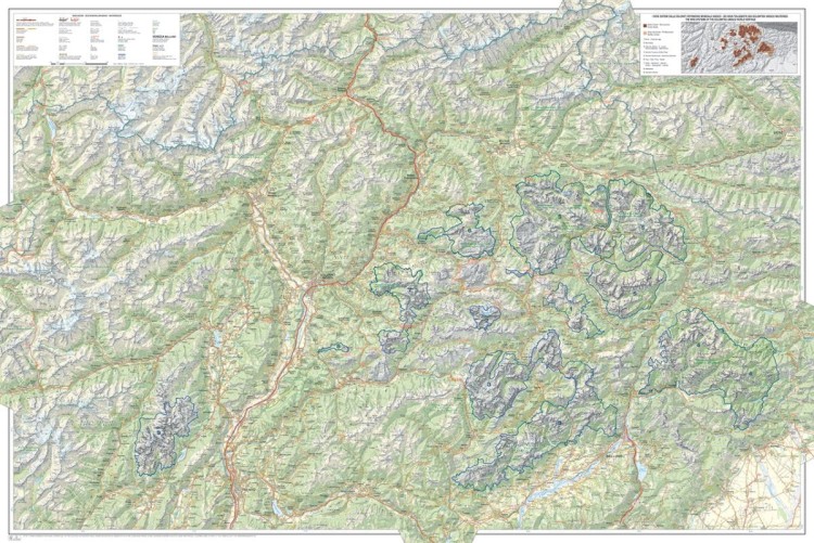 Dolomity 1:150 000. Mapa turystyczna wydawnictwa Tabacco. Cały arkusz