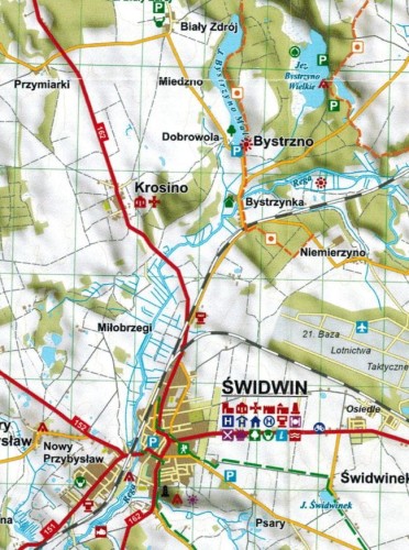 Świdwin i okolice 1:80 000. Mapa turystyczna wydawnictwa EKO-MAP. Fragment