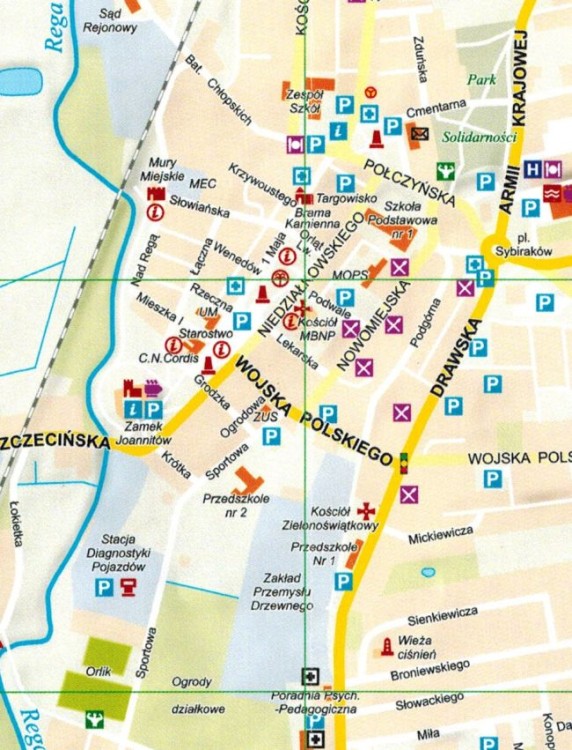 Świdwin i okolice 1:80 000. Mapa turystyczna wydawnictwa EKO-MAP. Plan miasta - fragment