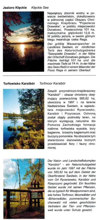 Świdwin i okolice 1:80 000. Mapa turystyczna wydawnictwa EKO-MAP. Informator - fragment