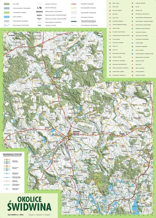 Świdwin i okolice 1:80 000. Mapa turystyczna wydawnictwa EKO-MAP. Druga strona
