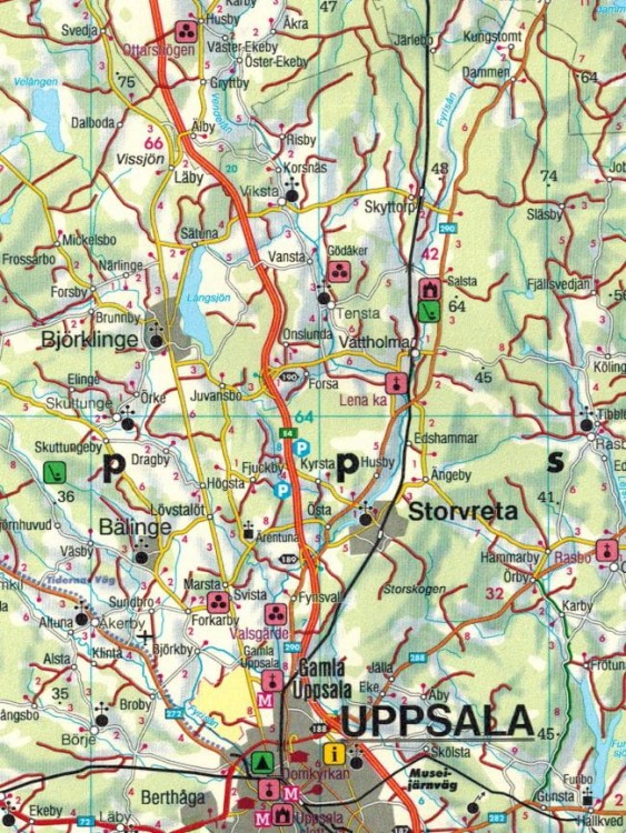 Szwecja południowo-wschodnia. Sztokholm, Upssala, Linköping. Mapa samochodowo-turystyczna /3/ wydawnictwa Freytag & Berndt. Fragment 3