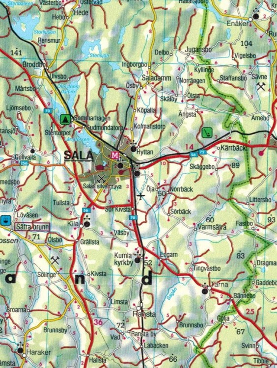 Szwecja południowo-wschodnia. Sztokholm, Upssala, Linköping. Mapa samochodowo-turystyczna /3/ wydawnictwa Freytag & Berndt. Fragment 4