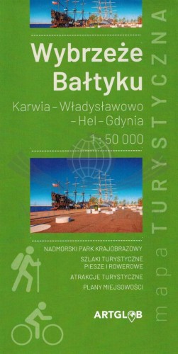 Wybrzeże Bałtyku. Karwia - Władysławowo - Hel - Gdynia. Mapa turystyczna wydawnictwa Eko-Graf. Okładka