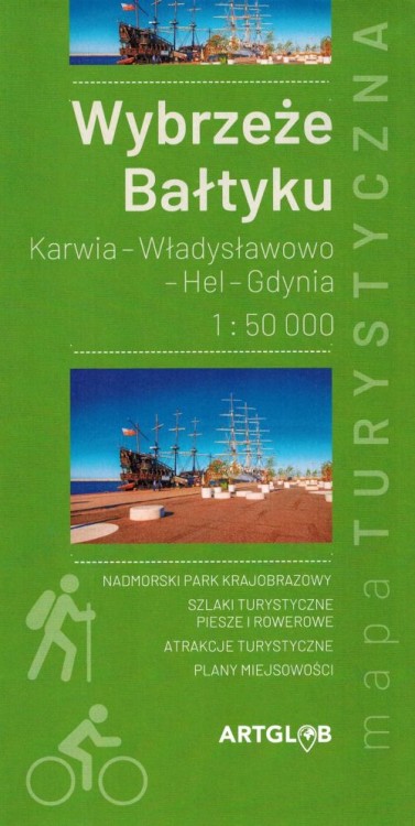 Wybrzeże Bałtyku. Karwia - Władysławowo - Hel - Gdynia. Mapa turystyczna wydawnictwa Eko-Graf. Okładka