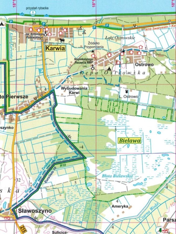 Wybrzeże Bałtyku. Karwia - Władysławowo - Hel - Gdynia. Mapa turystyczna wydawnictwa Eko-Graf. Fragment 1