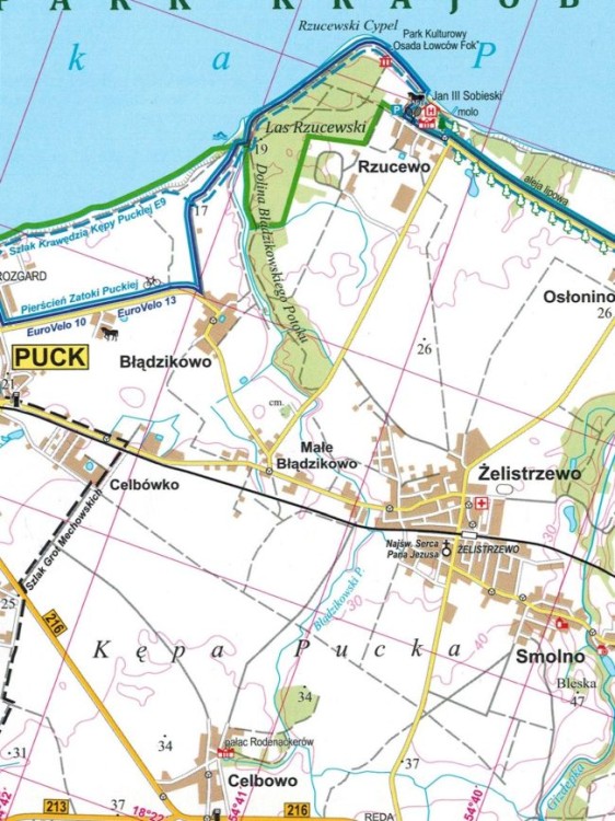 Wybrzeże Bałtyku. Karwia - Władysławowo - Hel - Gdynia. Mapa turystyczna wydawnictwa Eko-Graf. Fragment 2