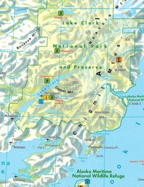 Alaska 1:1 500 000. Mapa samochodowo-turystyczna wydawnictwa Freytag & Berndt. Fragment 2