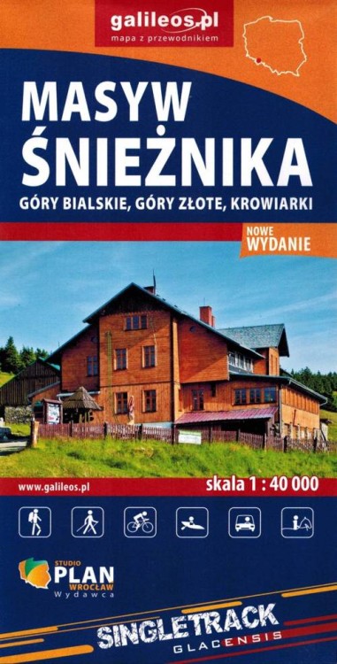 Masyw Śnieżnika, Góry Bialskie, Złote, Krowiarki. Mapa turystyczna wydawnictwa Galileos. Okładka