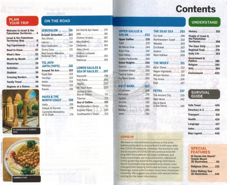 Izrael i Palestyna / Israel & the Palestinian Territories. Przewodnik wydawnictwa Lonely Planet. Spis treści