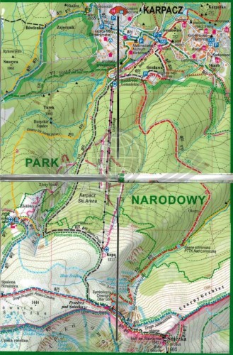 Karkonosze 1:90 000. Laminowana minimapa turystyczna wydawnictwa ExpressMap. Fragment 1