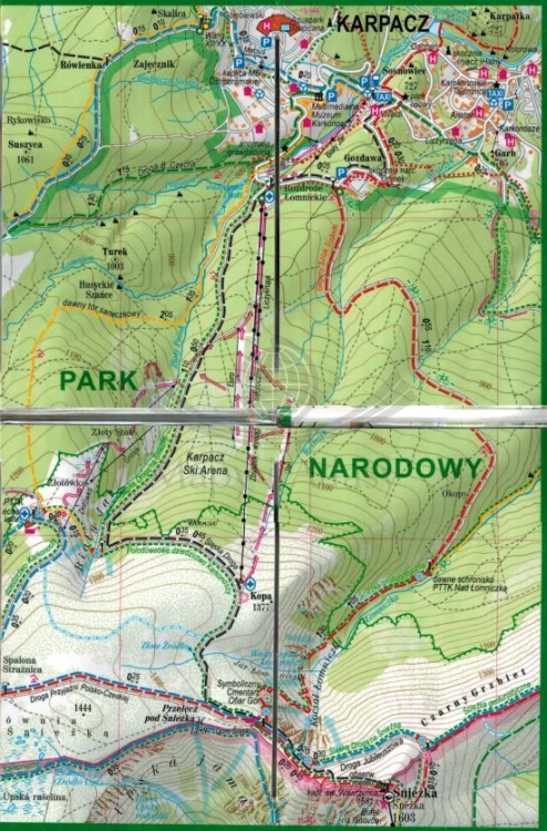Karkonosze 1:90 000. Laminowana minimapa turystyczna wydawnictwa ExpressMap. Fragment 1