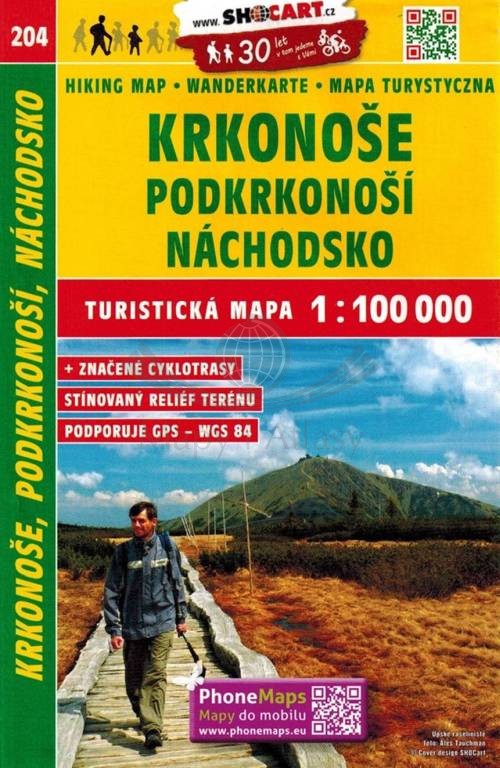 Karkonosze, Podkarkonosze / Podkrkonosi, Nachodsko. Mapa turystyczna 204. Shocart