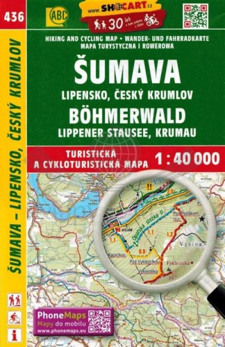 Szumawa, Czeski Krumlov / Sumava, Lipensko, Cesky Krumlov. Mapa turystyczna 436 wydawnictwa Shocart. Okładka