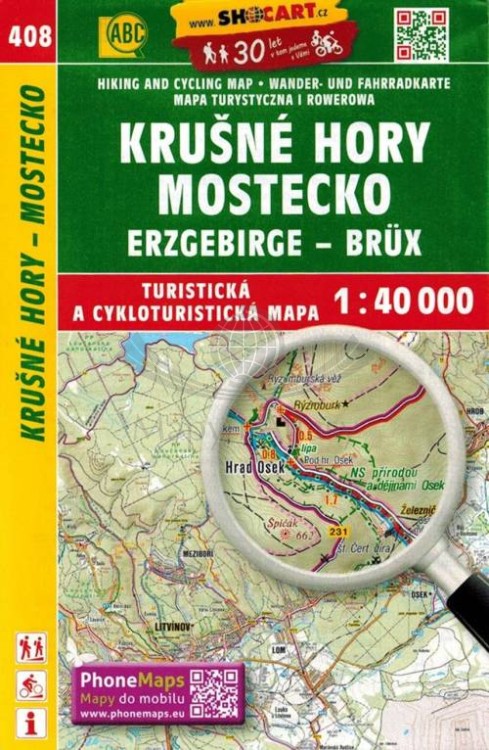 Góry Kruszne, Rudawy / Erzgebirge / Krusne Hory, Mostecko. Mapa turystyczna 408 wydawnictwa Shocart. Okładka