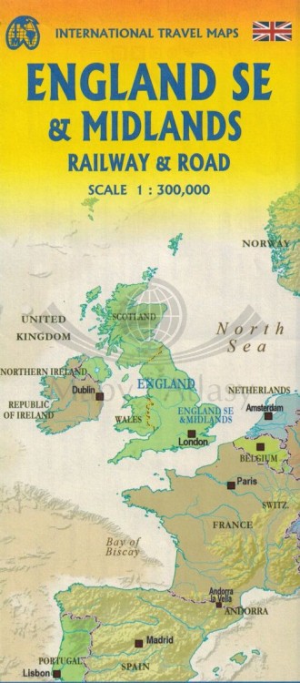 Anglia Południowo-Wschodnia i Midlands. Mapa samochodowo-turystyczna wydawnictwa ITMB. Okładka 2