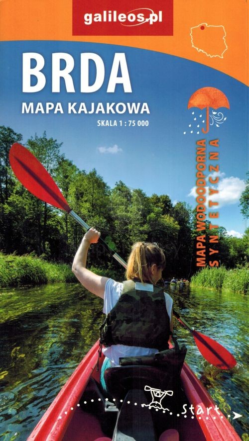Brda. Wodoodporna mapa kajakowa 1:75 000. Galileos
