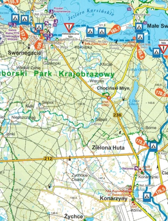 Brda. Wodoodporna mapa kajakowa 175 000 wydawnictwa Galileos. Fragment 1