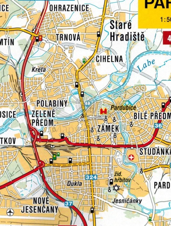 Czechy i Słowacja 1:150 000. Atlas samochodowo-turystyczny wydawnictwa Freytag & Berndt. Czechy - przykładowy arkusz 1 - fragment 2