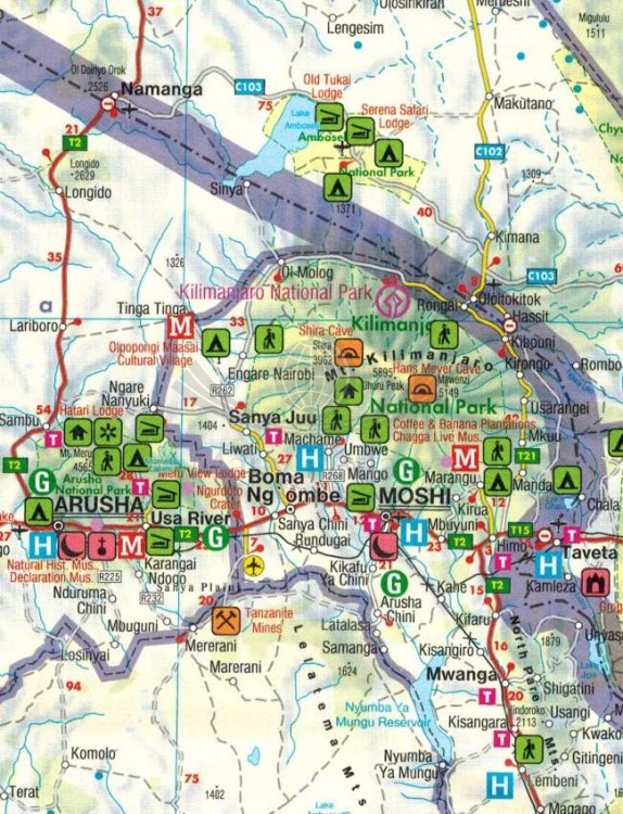 Tanzania 1:1 300 000. Mapa samochodowo-turystyczna wydawnictwa Freytag & Berndt. Fragment 1