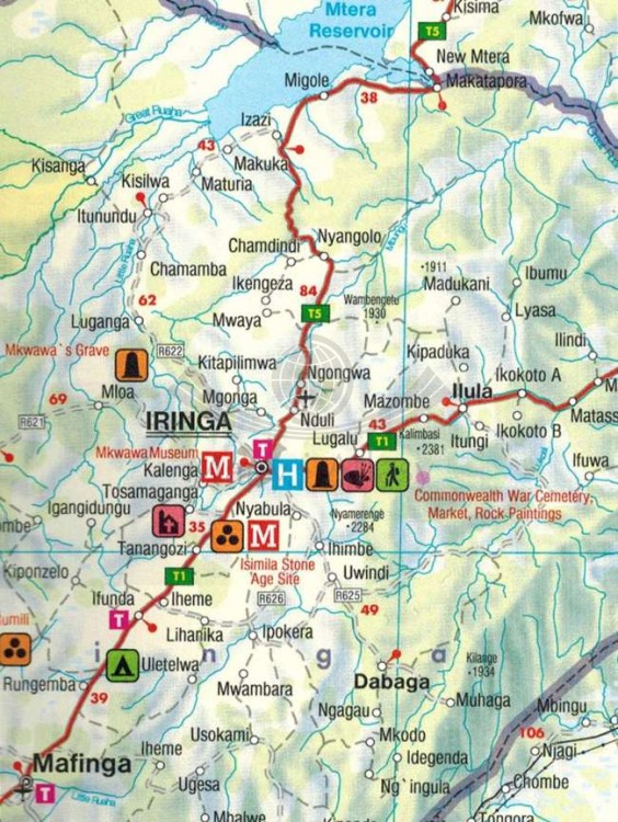 Tanzania 1:1 300 000. Mapa samochodowo-turystyczna wydawnictwa Freytag & Berndt. Fragment 2