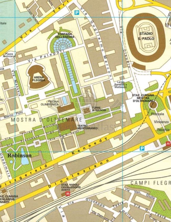 Neapol, Ischia, Capri. Mapa / Plan miasta 1:10 000. Fragment 1