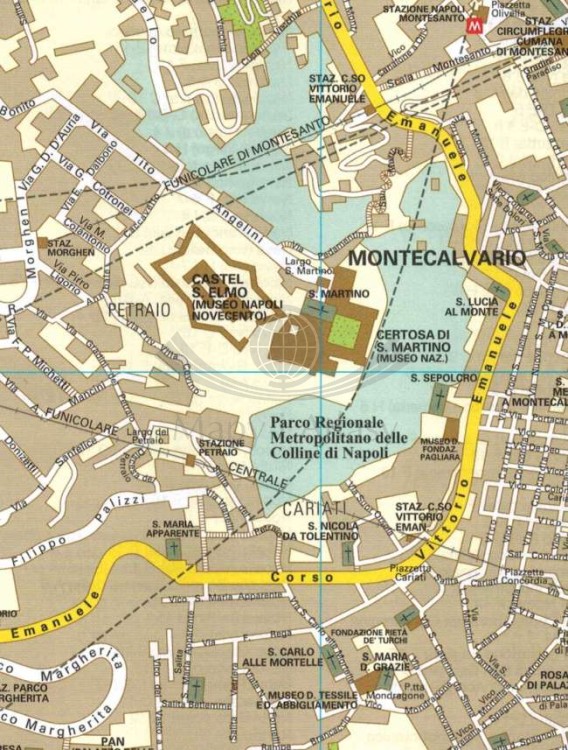 Neapol, Ischia, Capri. Mapa / Plan miasta 1:10 000. Fragment 2