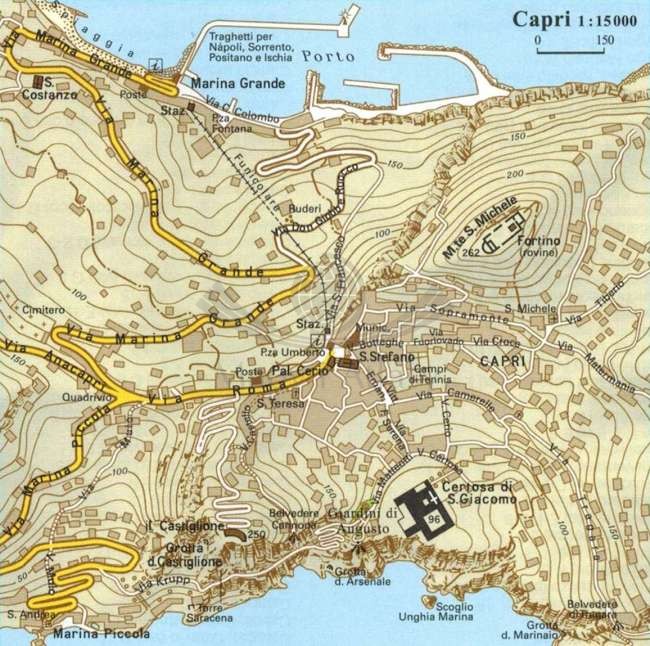 Neapol, Ischia, Capri. Mapa / Plan miasta 1:10 000. Fragment 3