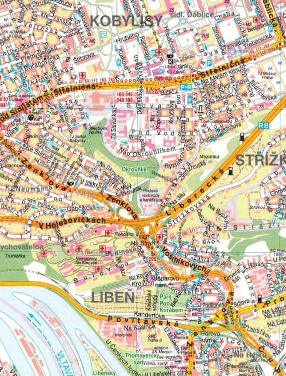 Praga 1:20 000. Mapa / Plan miasta wydawnictwa Freytag & Berndt. Fragment 2