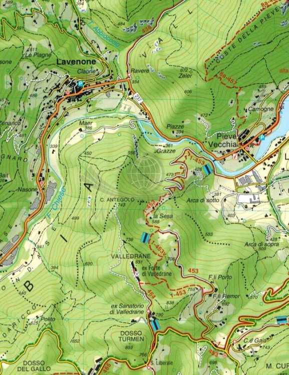 Garda Occidentale - Salo. Mapa turystyczna 078 wydawnictwa Tabacco. Fragment 1