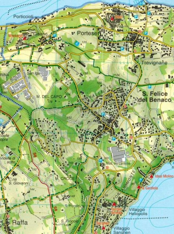 Garda Occidentale - Salo. Mapa turystyczna 078 wydawnictwa Tabacco. Fragment 2