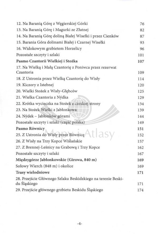 Beskid Śląski aktywnie. Przewodnik turystyczny. Spis treści 2