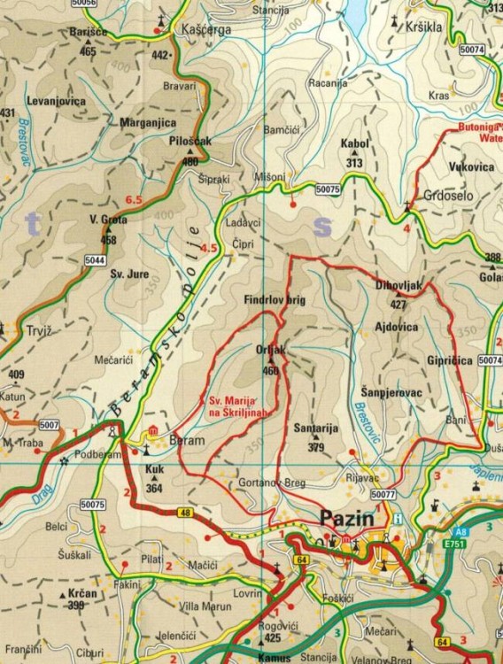 Istria 1:70 000. Wodoodporna mapa samochodowo-turystyczna wydawnictwa Reise Know-How. Fragment 2