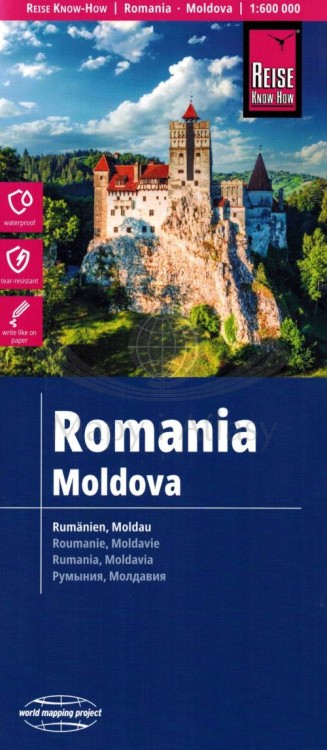 Rumunia i Mołdawia 1:600 000. Wodoodporna mapa samochodowo-turystyczna wydawnictwa Reise Know-How. Okładka