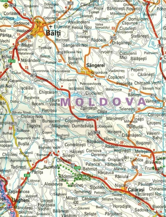 Rumunia i Mołdawia 1:600 000. Wodoodporna mapa samochodowo-turystyczna wydawnictwa Reise Know-How. Fragment 2