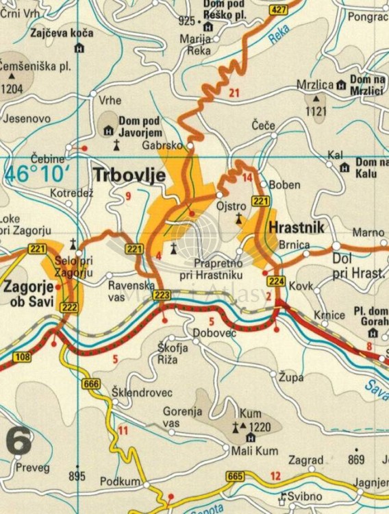 Słowenia 1:185 000. Wodoodporna mapa samochodowo-turystyczna wydawnictwa Reise Know-How. Fragment 2