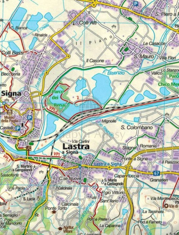 Florencja, Siena, Chianti. Wodoodporna mapa turystyczna 2458 wydawnictwa Kompass. Fragment 1