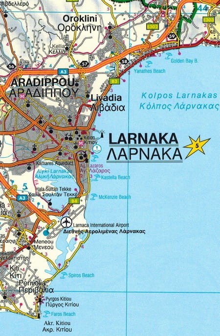 Cypr 1:150 000. Mapa samochodowo-turystyczna wydawnictwa Freytag & Berndt. Fragment 2