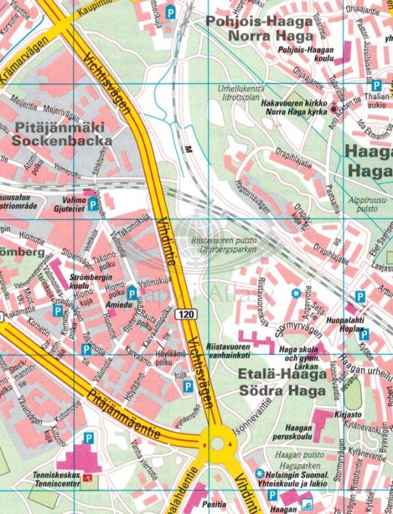 Helsinki 1:15 000. Mapa / Plan miasta wydawnictwa Freytag & Berndt. Fragment 1