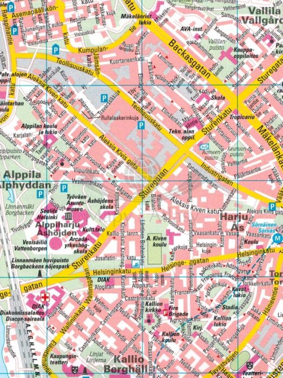 Helsinki 1:15 000. Mapa / Plan miasta wydawnictwa Freytag & Berndt. Fragment 2
