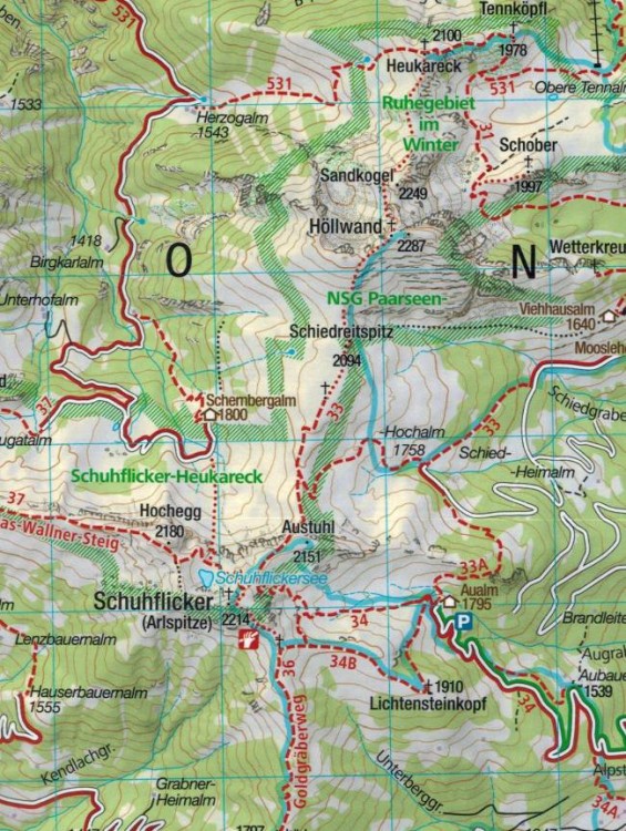 Bad Gastein. Wodoodporna mapa turystyczna 040 wydawnictwa Kompass. Fragment 2