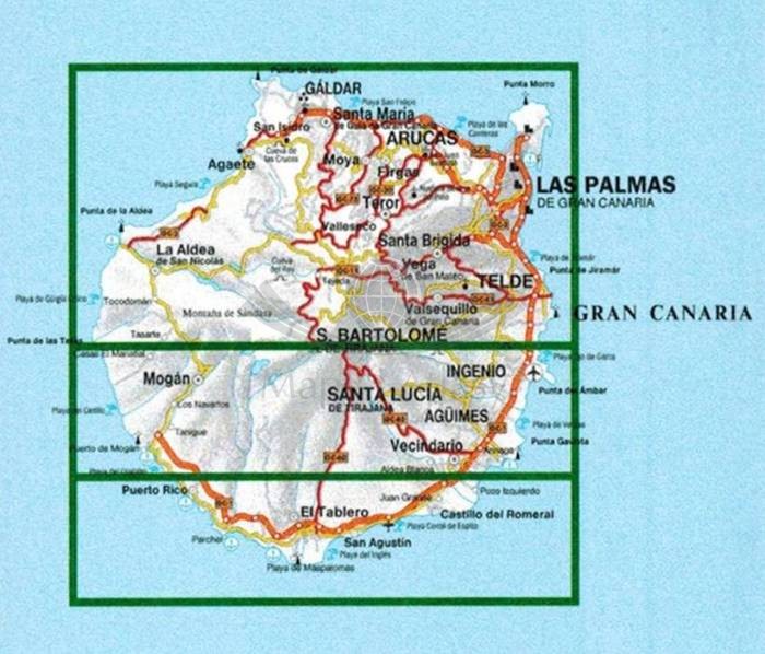 Gran Canaria 1:50 000. Mapa turystyczna WKE 5 wydawnictwa Freytag & Berndt. Zasięg