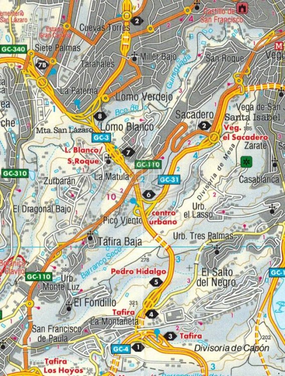 Gran Canaria 1:50 000. Mapa turystyczna WKE 5 wydawnictwa Freytag & Berndt. Fragment 2