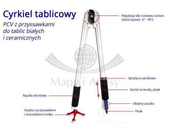Cyrkiel tablicowy PCV na przyssawki