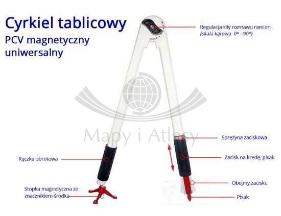 Cyrkiel tablicowy PCV magnetyczny